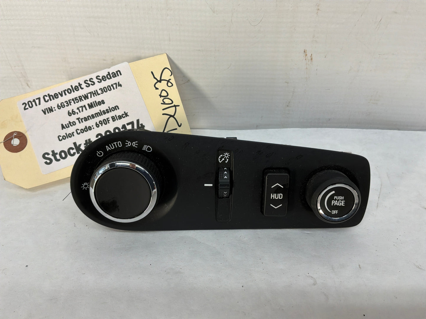 2017 Chevy SS Sedan Head Light Lamp Control Switch Button OEM