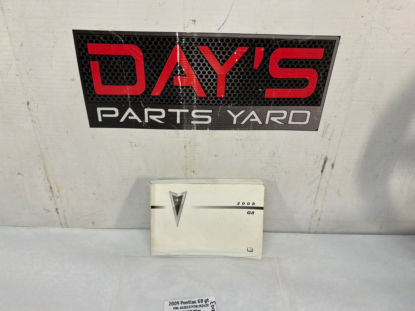 2009 Pontiac G8 GT Owners Manual Book Booklet OEM - Day's Parts Yard