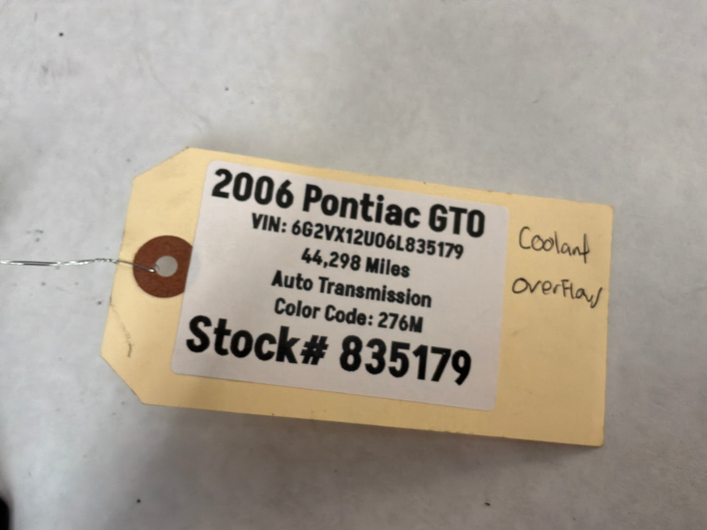 2006 Pontiac GTO Coolant Overflow Recovery Tank Reservoir Bottle OEM