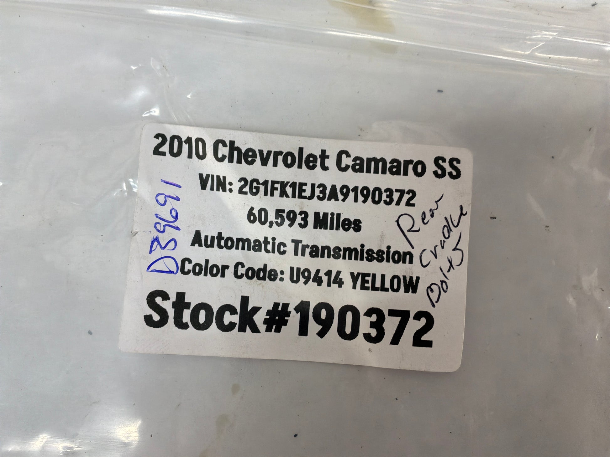 Rear cradle bolts - Day's Parts Yard