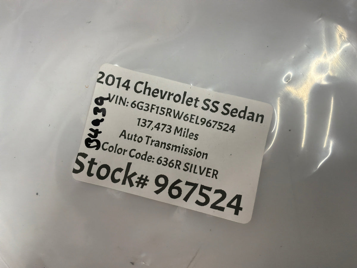 2014 Chevy SS Sedan Fuel Tank Gas Door Cover Silver OEM