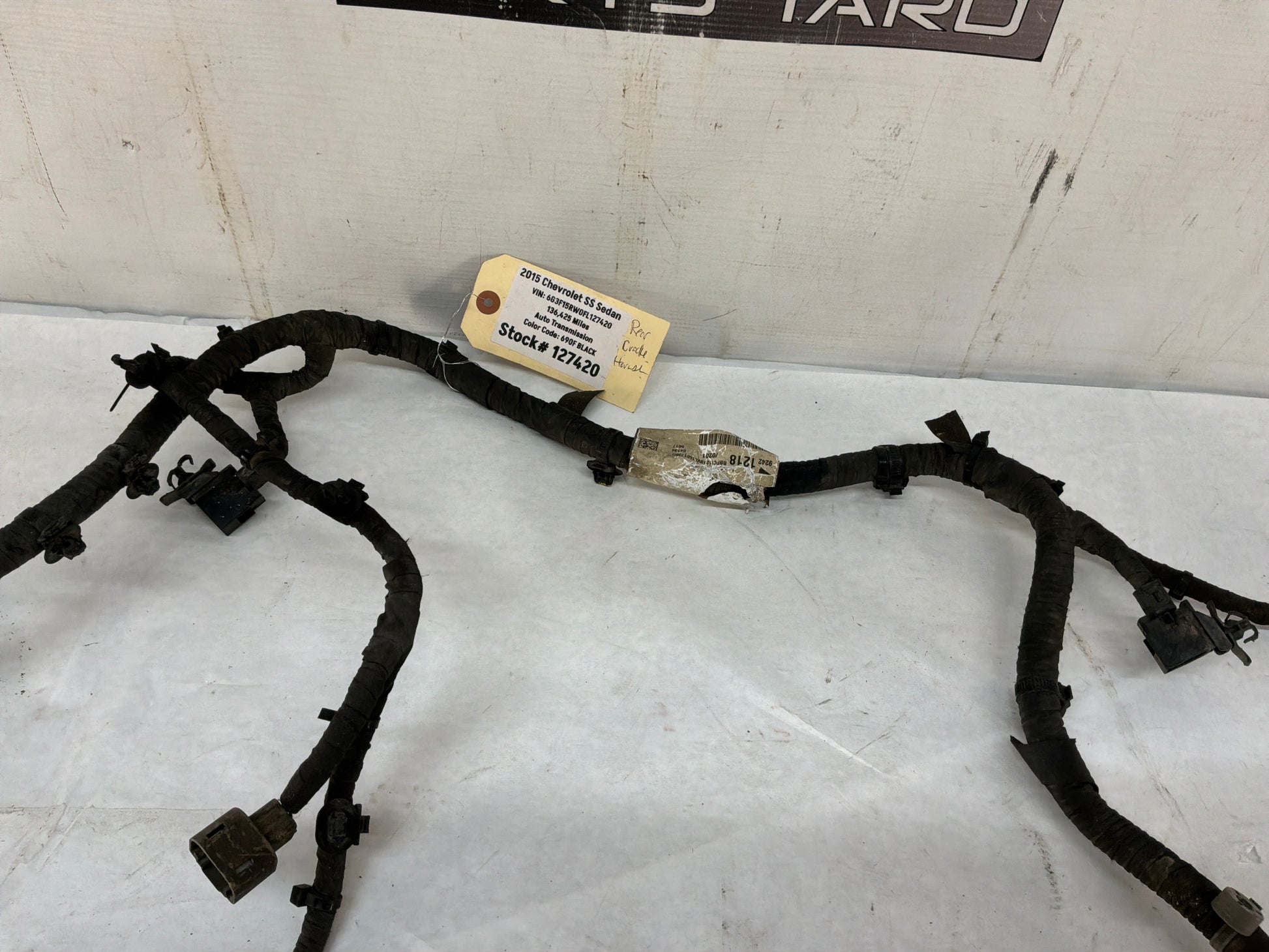 2015 Chevy SS Sedan Rear Cradle Sub Frame Wire Wiring Harness  OEM - Day's Parts Yard