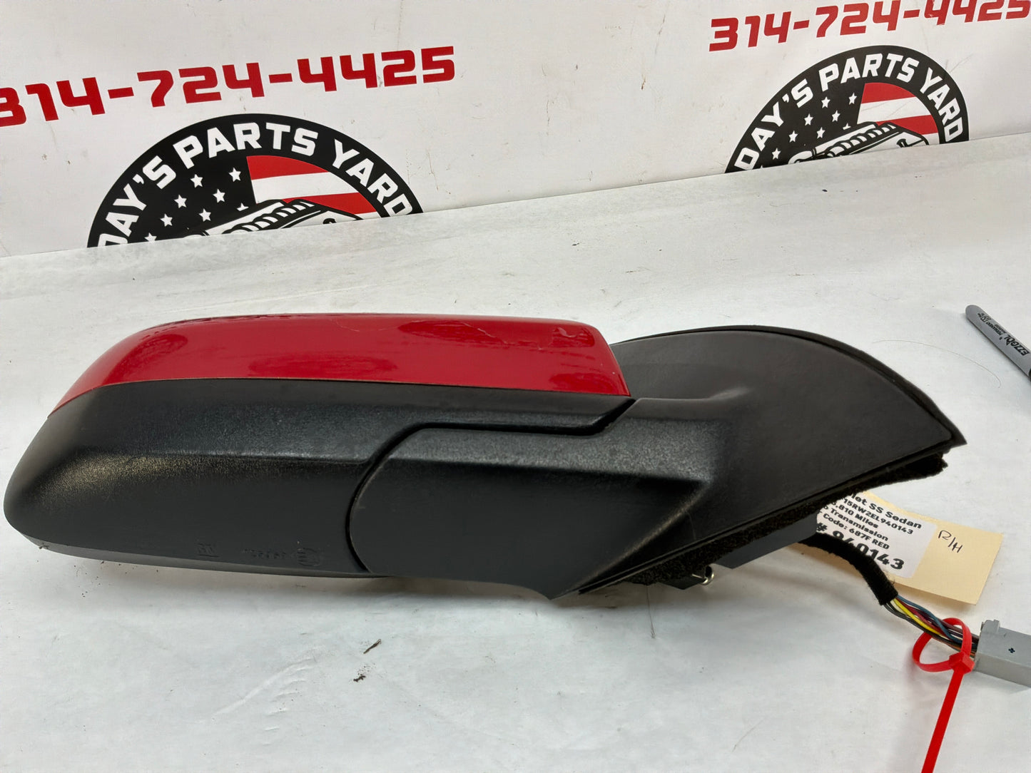 2014 Chevy SS Sedan RH Passenger Exterior Out Side Mirror Red OEM