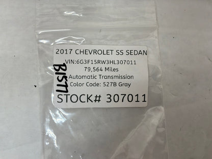 2017 Chevrolet SS Sedan Roof Panel Joint Finish Molding Covers Trims OEM