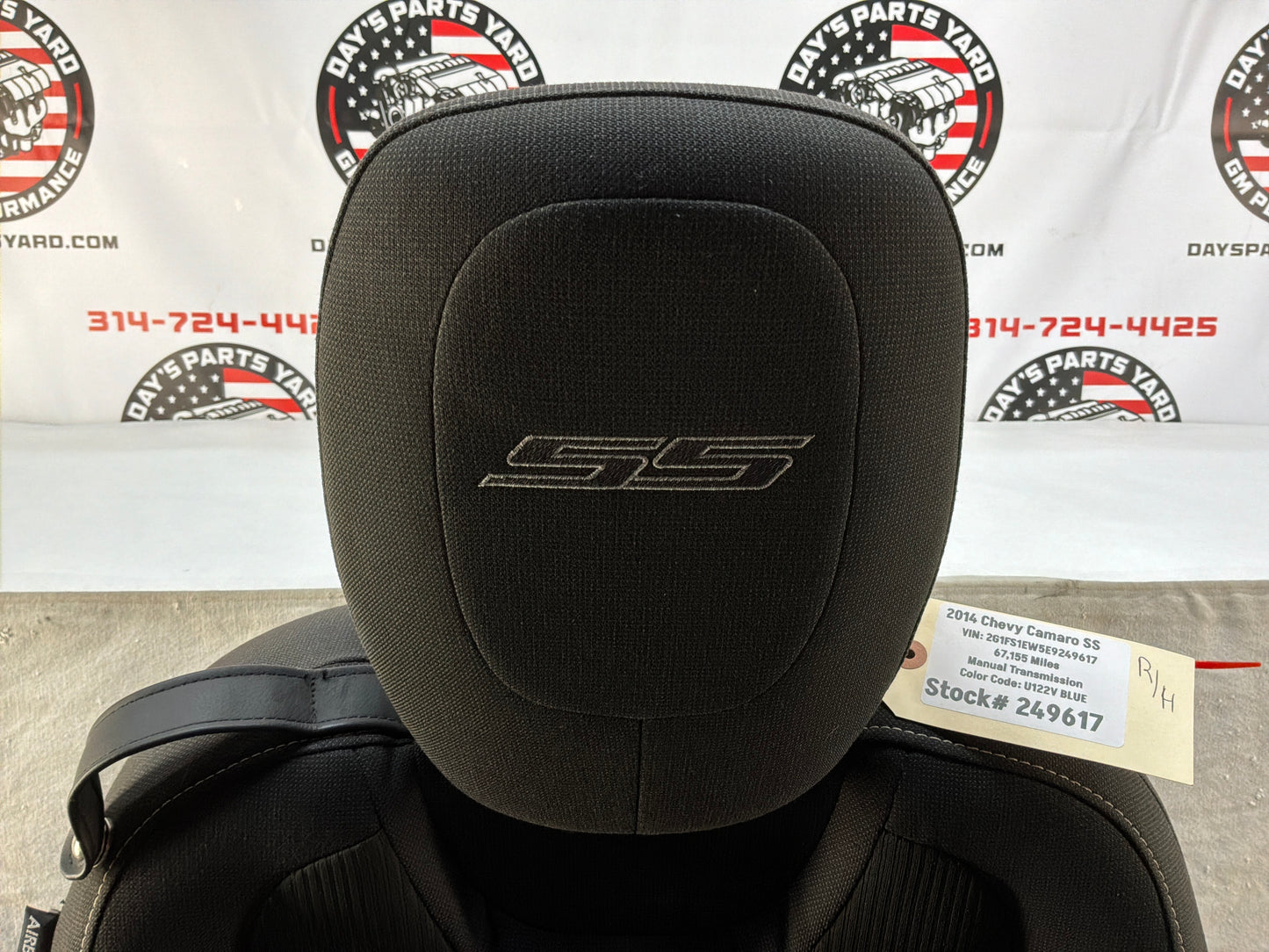 2014 Chevy Camaro SS RH Passenger Front Seat Black Cloth OEM