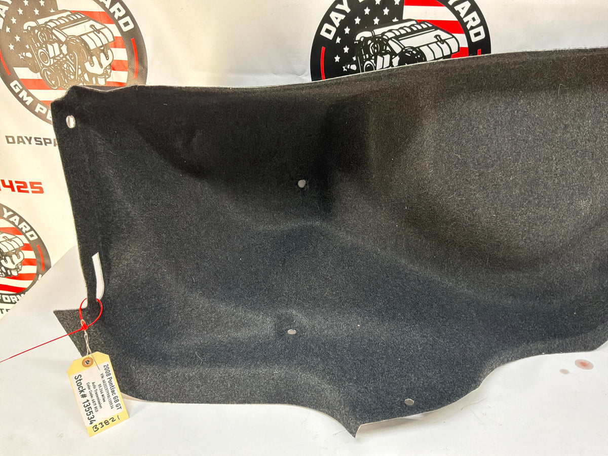 2008 Pontiac G8 GT RH Passenger Interior Trunk Quarter Cargo Carpet Trim Panel Cover OEM