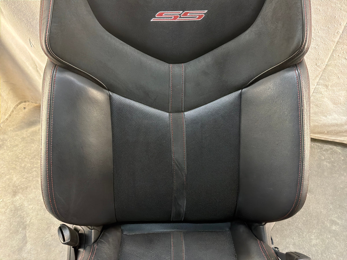 2014 Chevy SS Sedan Seats Fronts and Rears Black Leather Alcantara Suede OEM