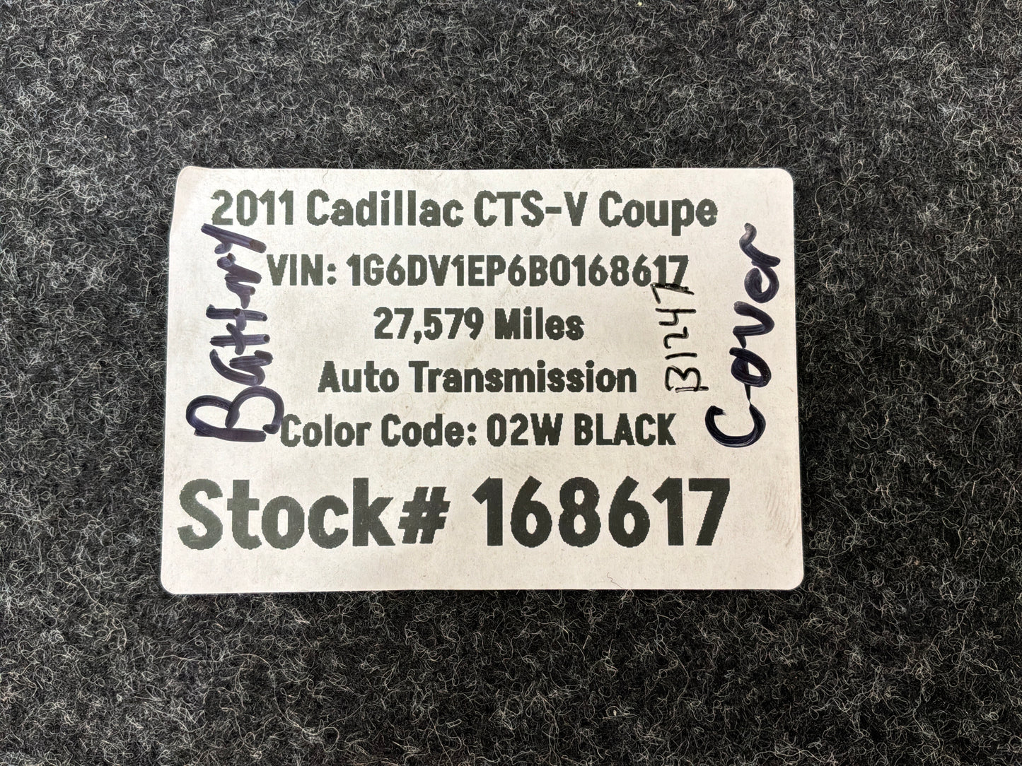 2011 Cadillac CTS-V Coupe Battery Cover Door OEM