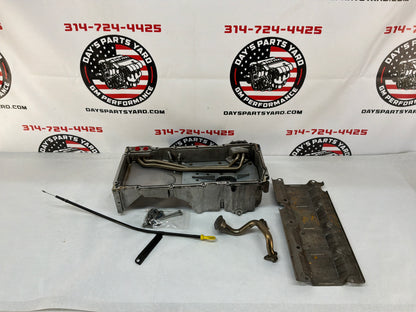 2005 Pontiac GTO Complete Oil Pan Assembly Pick Up Tube Windage Tray Dip Stick OEM