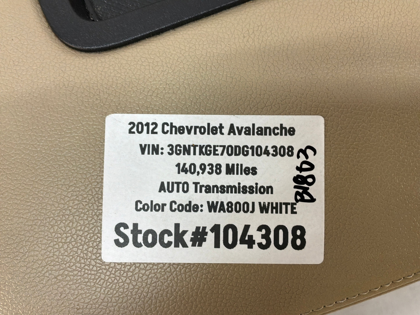 2012 Chevy Avalanche Center Console Armrest Lid OEM