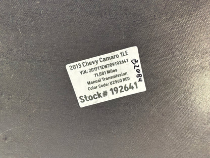 2013 Chevy Camaro 1LE Hard Spare Tire Compartment Trunk Battery Stowage Cover Panel OEM