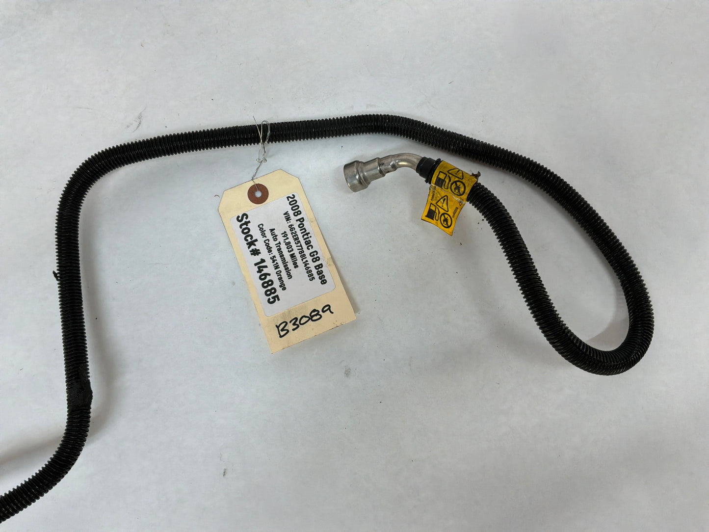 2008 Pontiac G8 Base Fuel Gas Line Hose Tube OEM