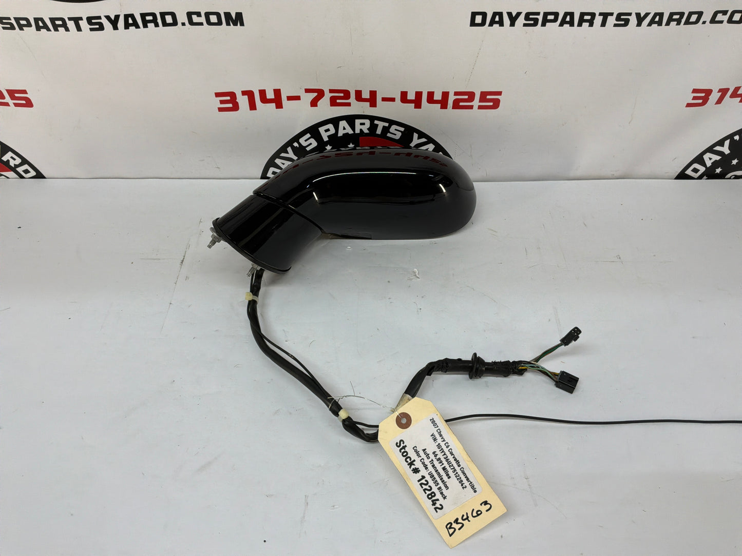 2007 Chevy C6 Corvette Convertible LH Driver Exterior Mirror Black OEM