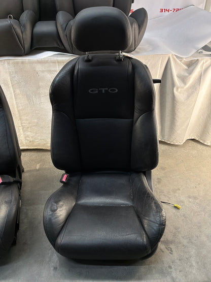 2005 Pontiac GTO Black Leather Front and Rear Seats Set OEM