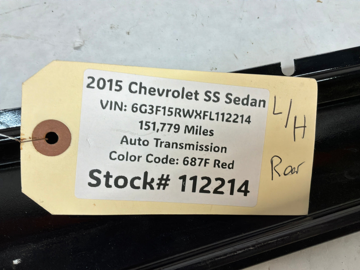 2015 Chevy SS Sedan Rear LH Driver Door Rear Pillar Post Trim Black OEM