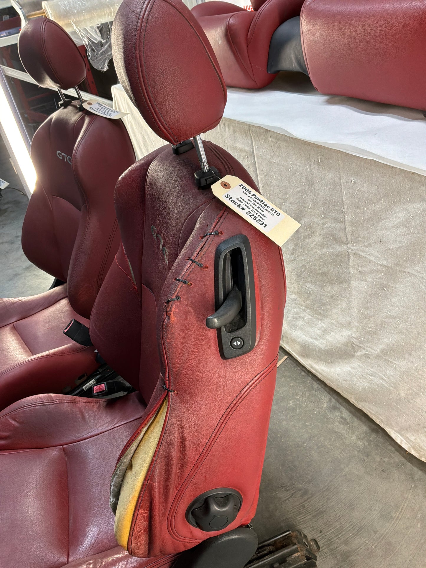 2004 Pontiac GTO Red Leather Seats Fronts and Rears OEM