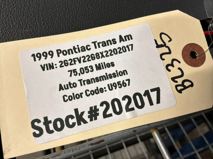 1999 Pontiac Trans Am WS6 RH Passenger Rear Hatch Cargo Trunk Side Panel Trim Ebony OEM