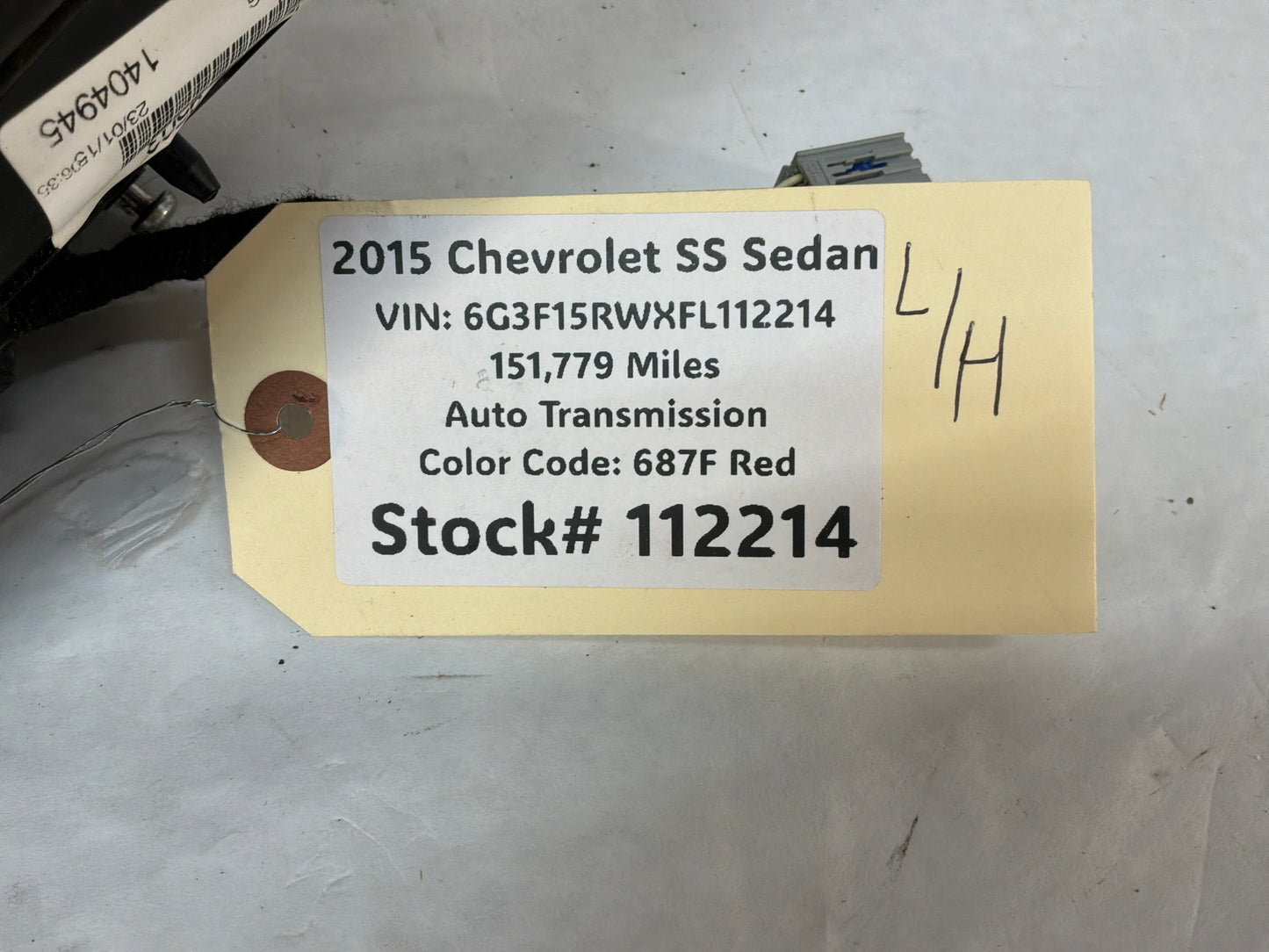 2015 Chevy SS Sedan LH Driver Exterior Out Side Mirror Red OEM