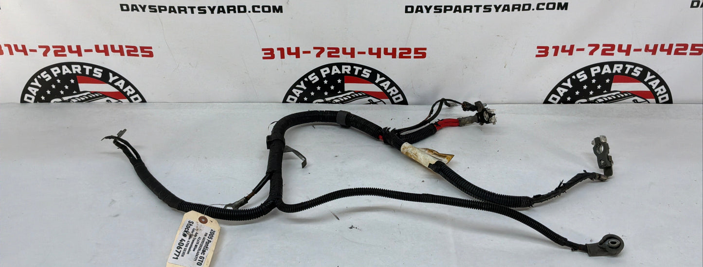 2005 Pontiac GTO Starter Alternator Positive Negative Battery Cable Wire Wiring Harness OEM
