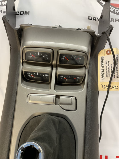 2013 Chevy Camaro 1LE Complete Center Console Arm Rest w/ Auxiliary Gauges OEM