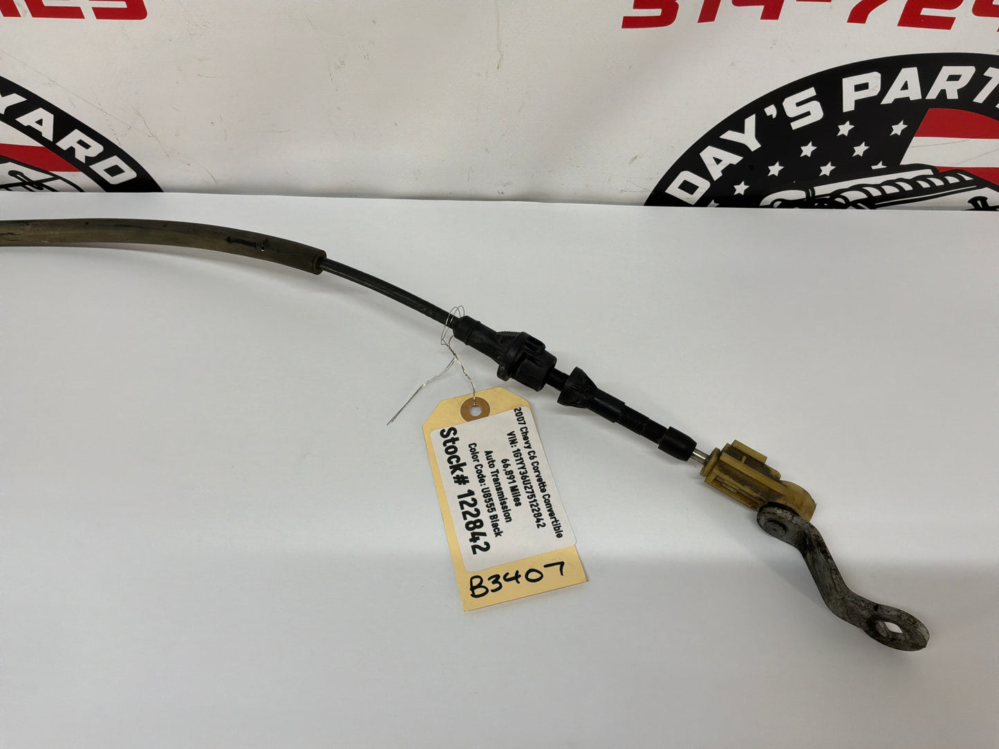 2007 C6 Corvette Convertible Automatic Transmission Shifter Cable Linkage