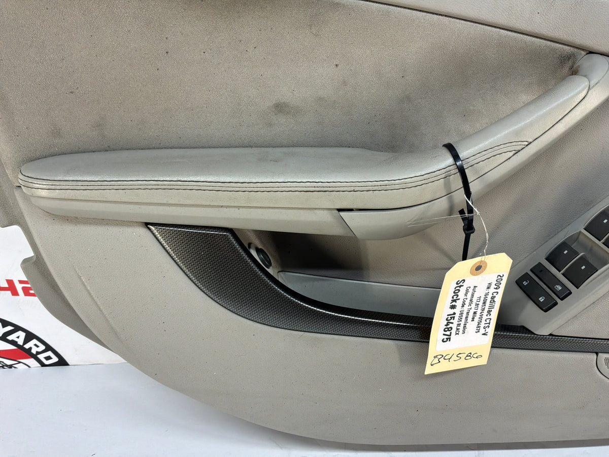 2009 Cadillac CTS-V Titanium LH Driver Front Interior Door Panel Trim OEM