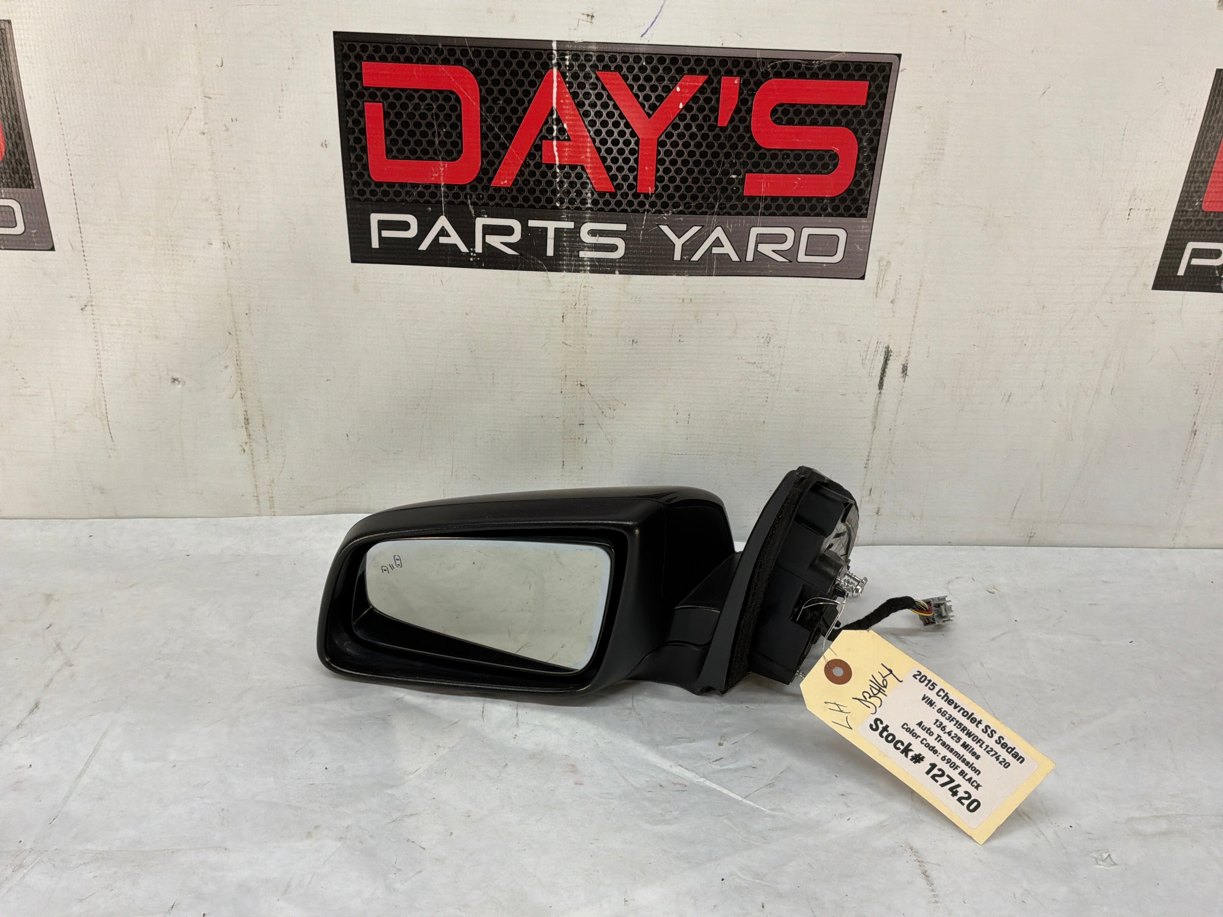 2017 Chevy SS Sedan LH Driver Exterior Out Side Mirror Black OEM
