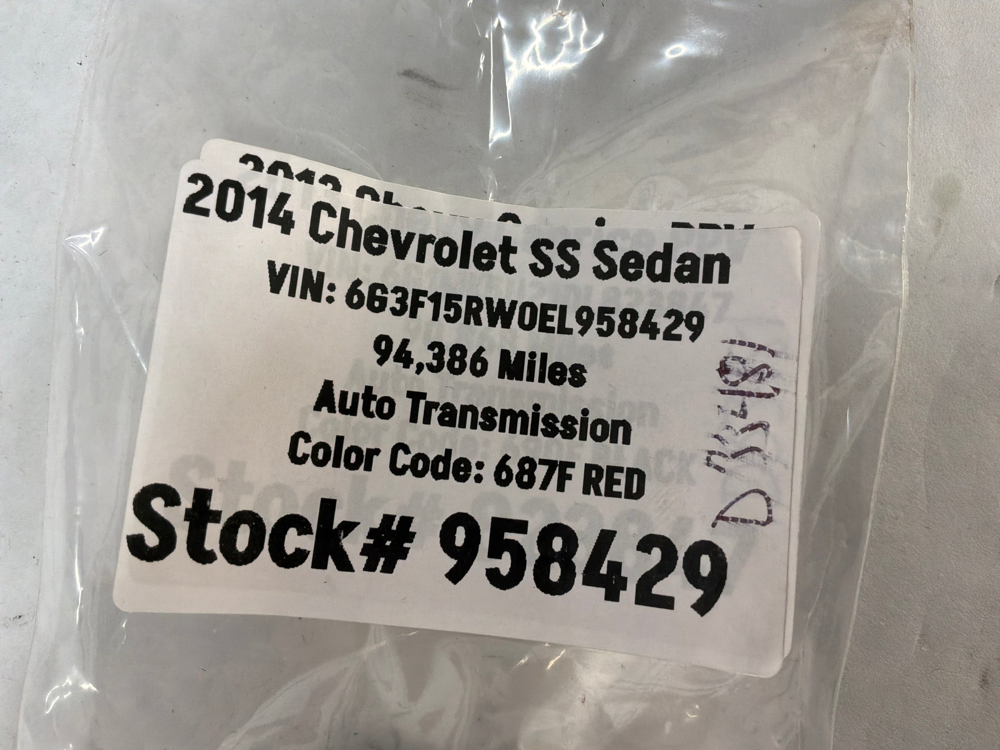 2014 Chevy SS Sedan Bumper Parking Sensor OEM - Day's Parts Yard