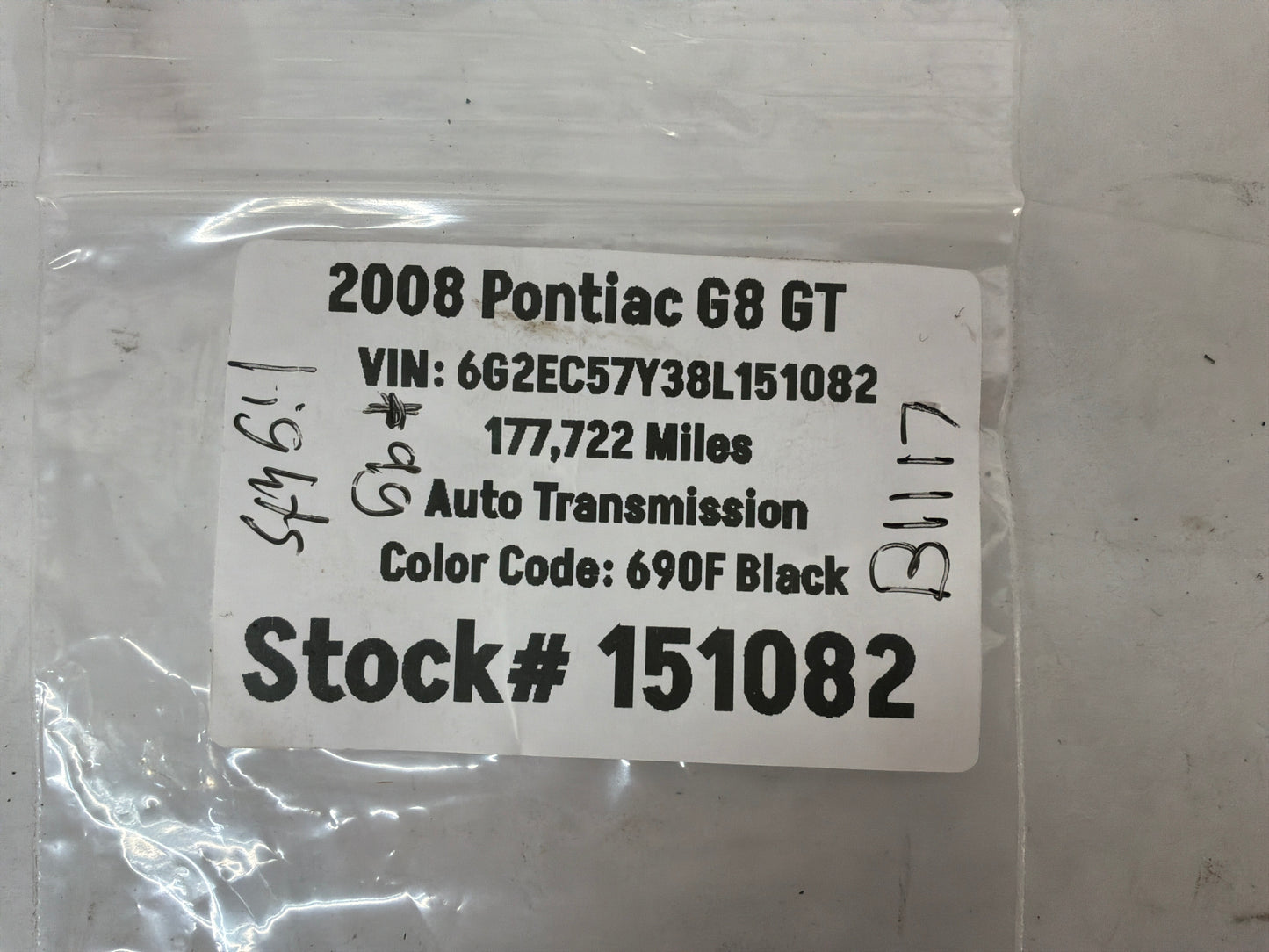 2008 Pontiac G8 GT Trunk Deck Lid License Plate Tag Lights Lamps Housings OEM