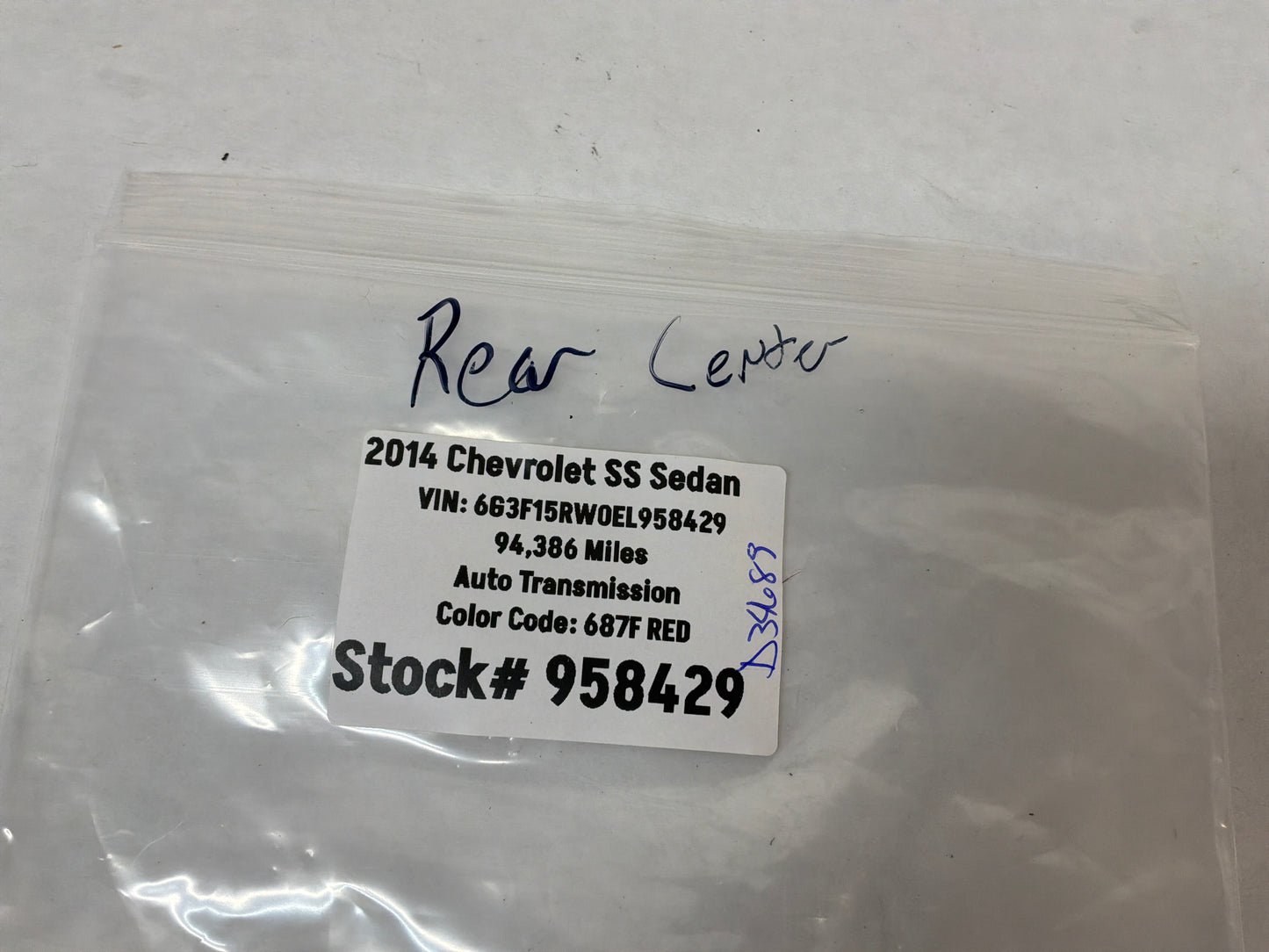 Rear center seatbelt - Day's Parts Yard