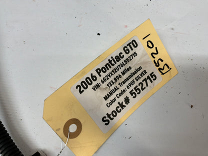 2006 Pontiac GTO Starter Alternator Positive Negative Battery Cable Wire Wiring Harness OEM