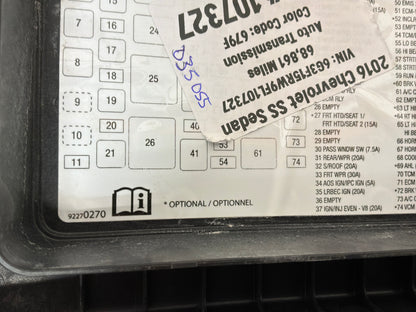 Fuse box lid - Day's Parts Yard