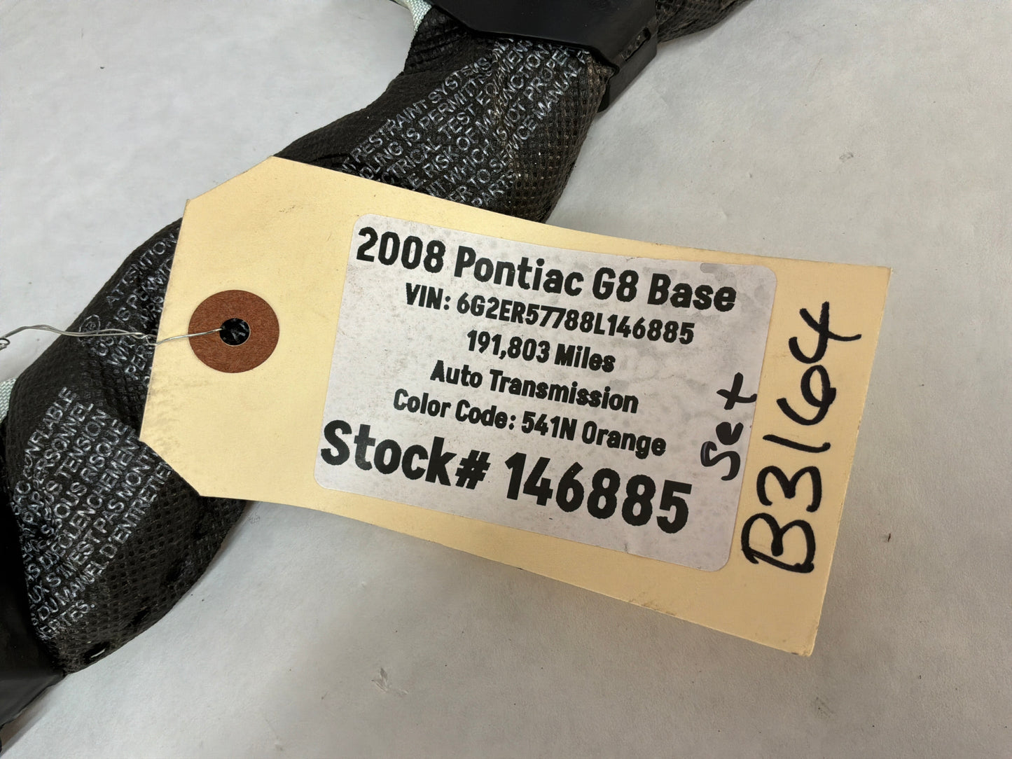 2008 Pontiac G8 Base RH & LH Roof Side Rail Curtain Airbag Air Bag Set OEM