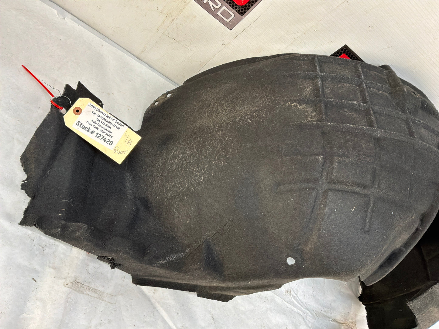 2015 Chevy SS Sedan RH Passenger Front Fender Wheel Well House Liner OEM Damaged - Day's Parts Yard