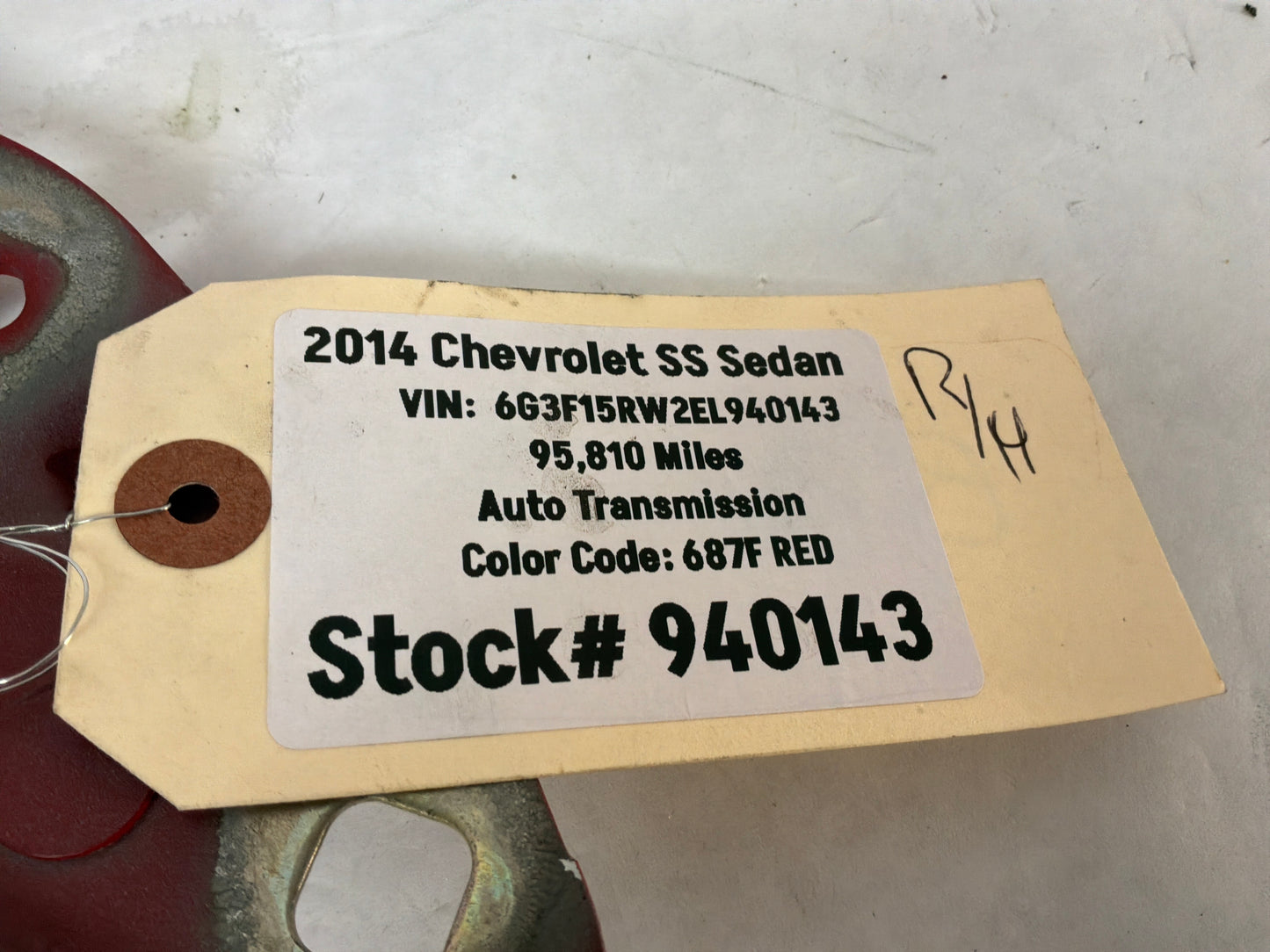 2014 Chevy SS Sedan RH Passenger Hood Hinge OEM