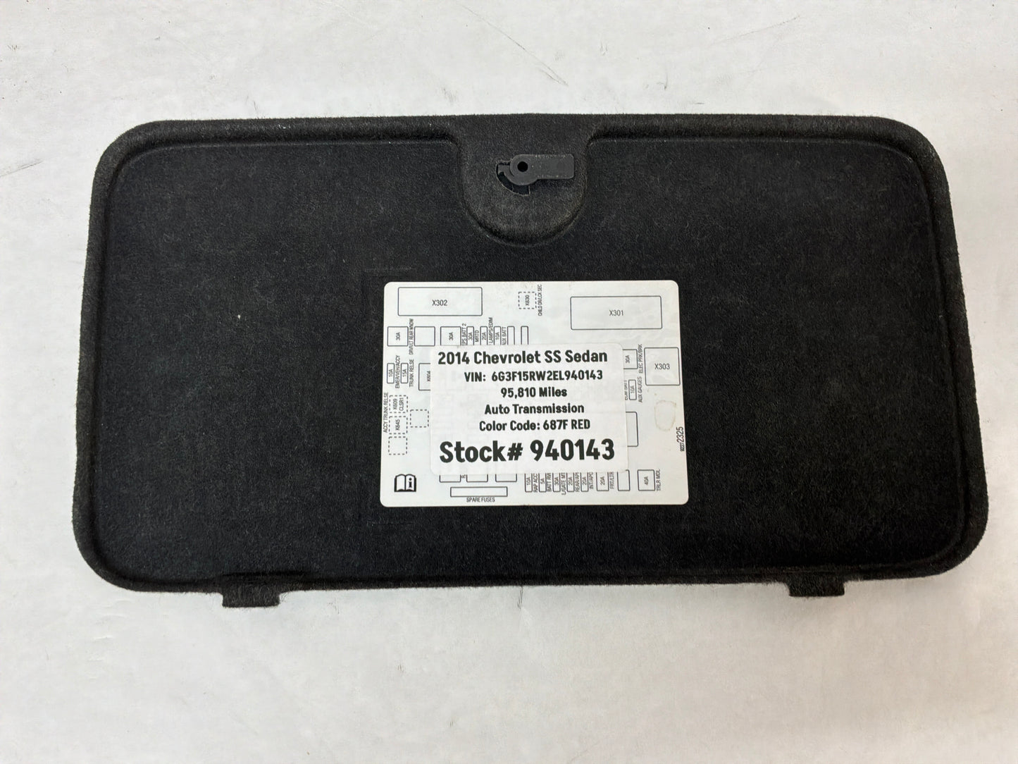 2014 Chevy SS Sedan Battery Stowage Access Hole Door Felt Trim Cover OEM