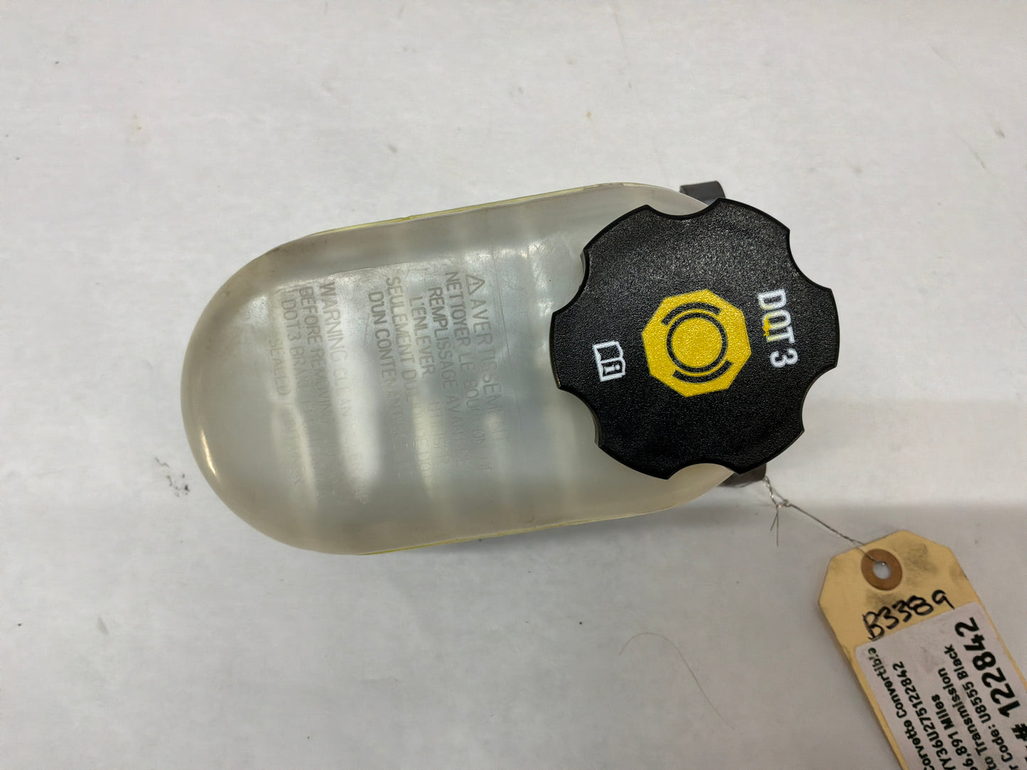 2007 C6 Corvette Convertible Brake Booster Master Cylinder Reservoir OEM