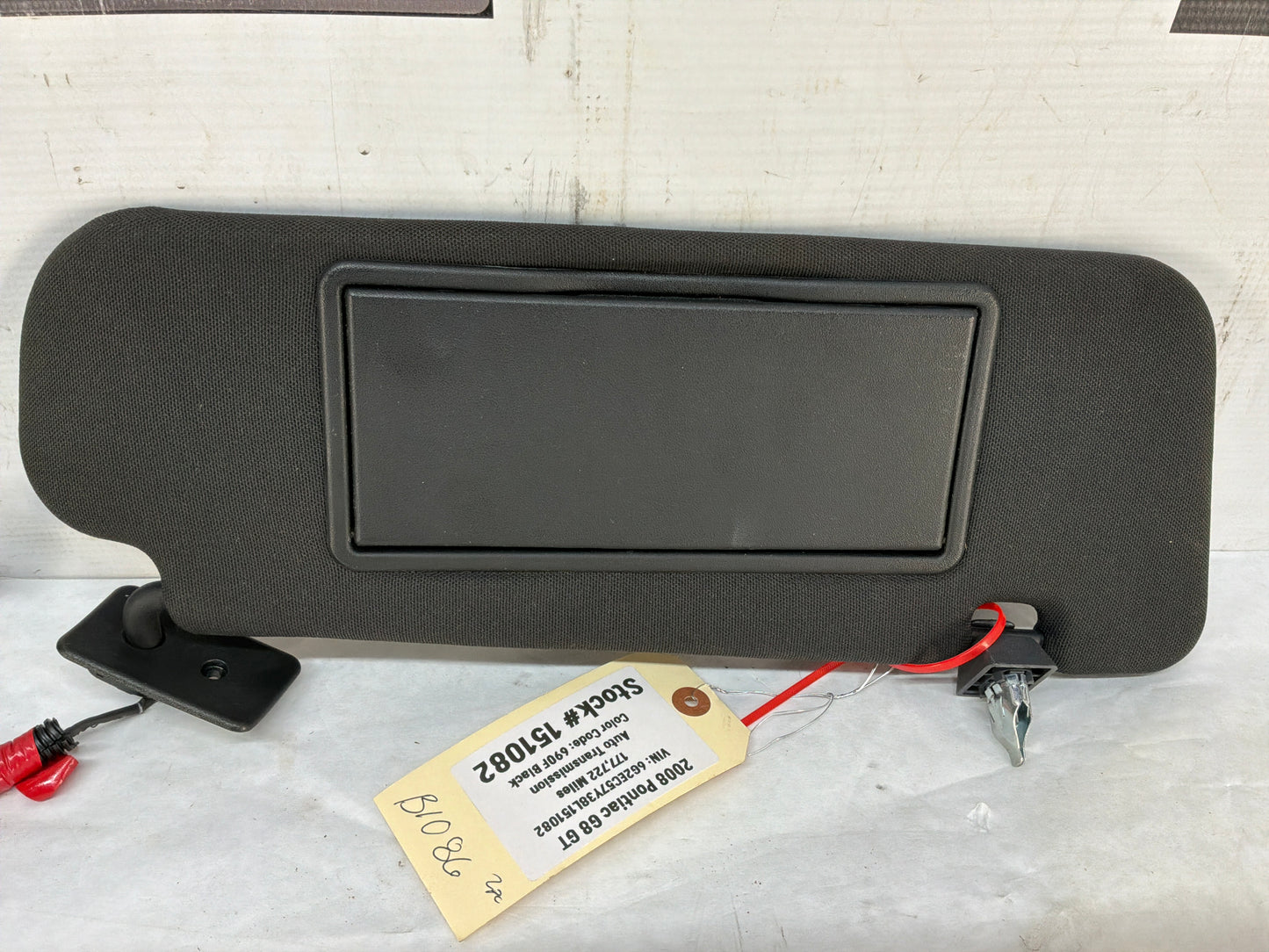 2008 Pontiac G8 GT RH & LH Sunvisor Sun Visor Shade w/ Clips OEM