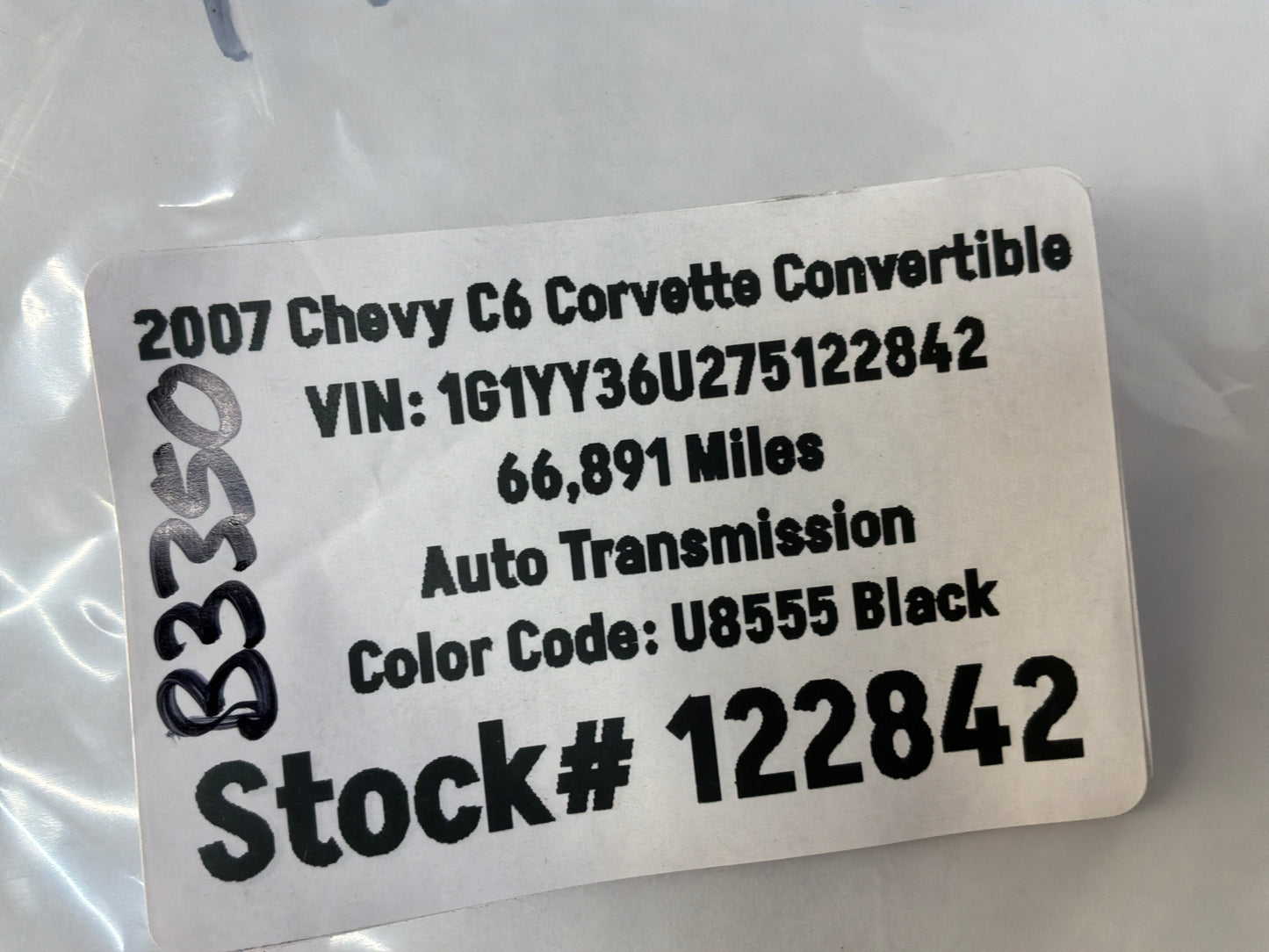 2007 C6 Corvette Convertible Cargo Net W/ Hooks OEM
