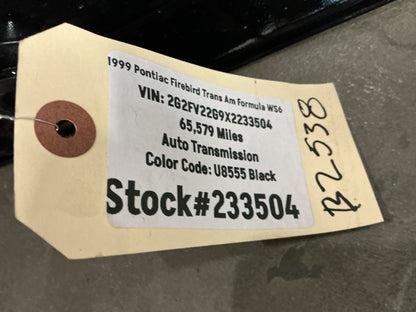 1999 Pontiac Firebird Trans Am Formula WS6 Rear Glass Hatch Black OEM