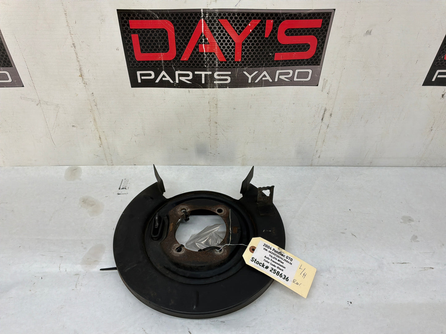 2004 Pontiac GTO LH Driver Rear Brake Caliper Hub Dust Shield OEM