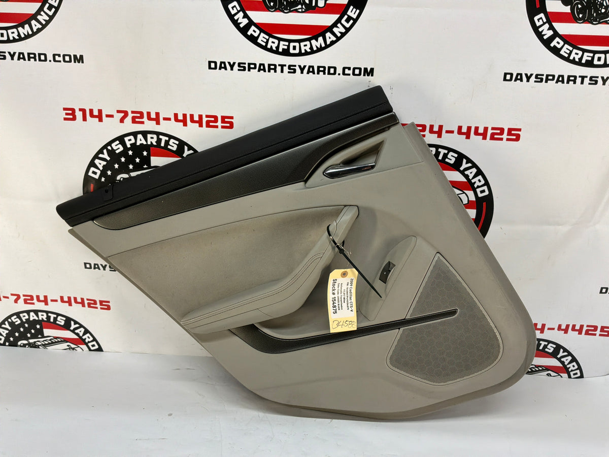 2009 Cadillac CTS-V LH Driver Rear Interior Door Panel OEM Titanium
