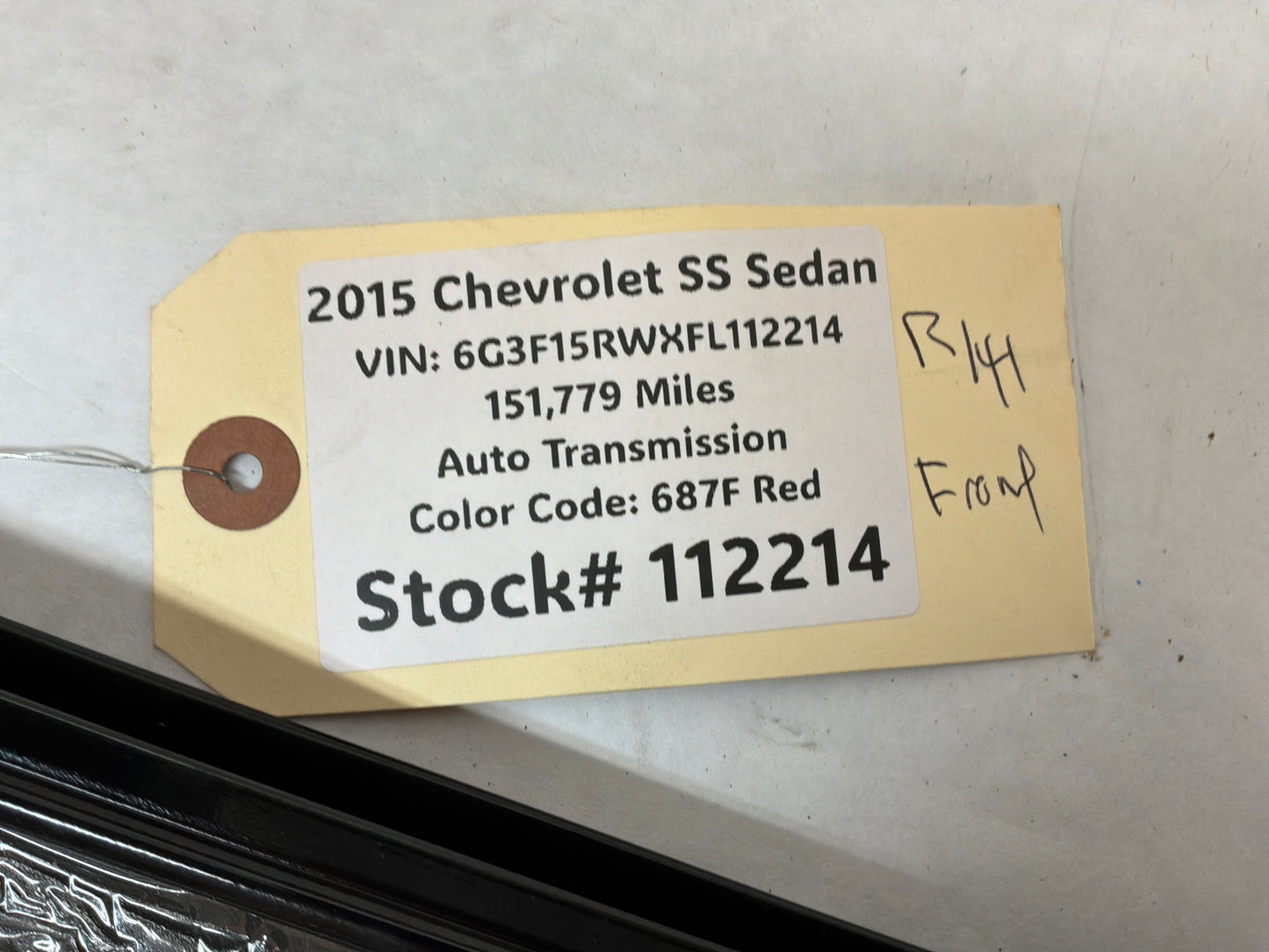 2015 Chevy SS Sedan Rear RH Passenger Door Front Pillar Post Trim Black OEM