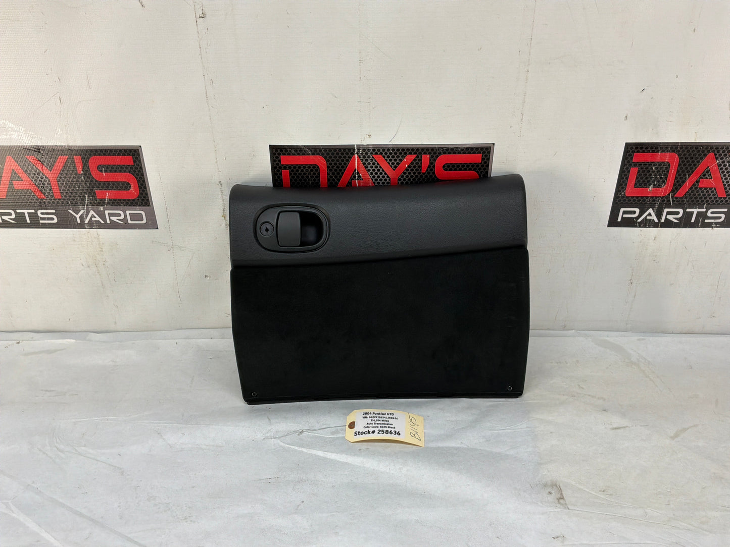2004 Pontiac GTO Glove Box Assembly Compartment Black Suede OEM