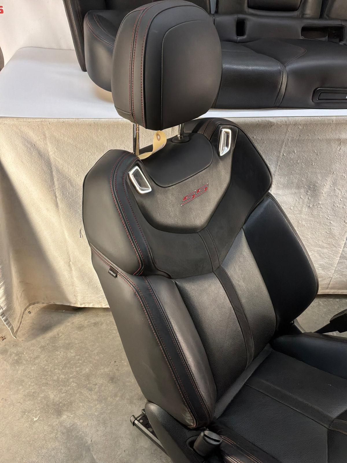 2014 Chevy SS Sedan Seats Fronts and Rears Black Leather Alcantara Suede OEM
