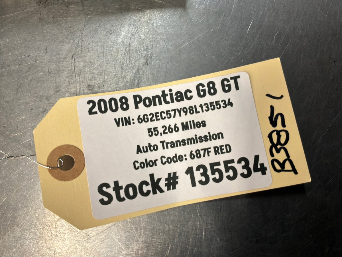 2008 Pontiac G8 GT RH Passenger Rear Exterior Outside Door Red OEM