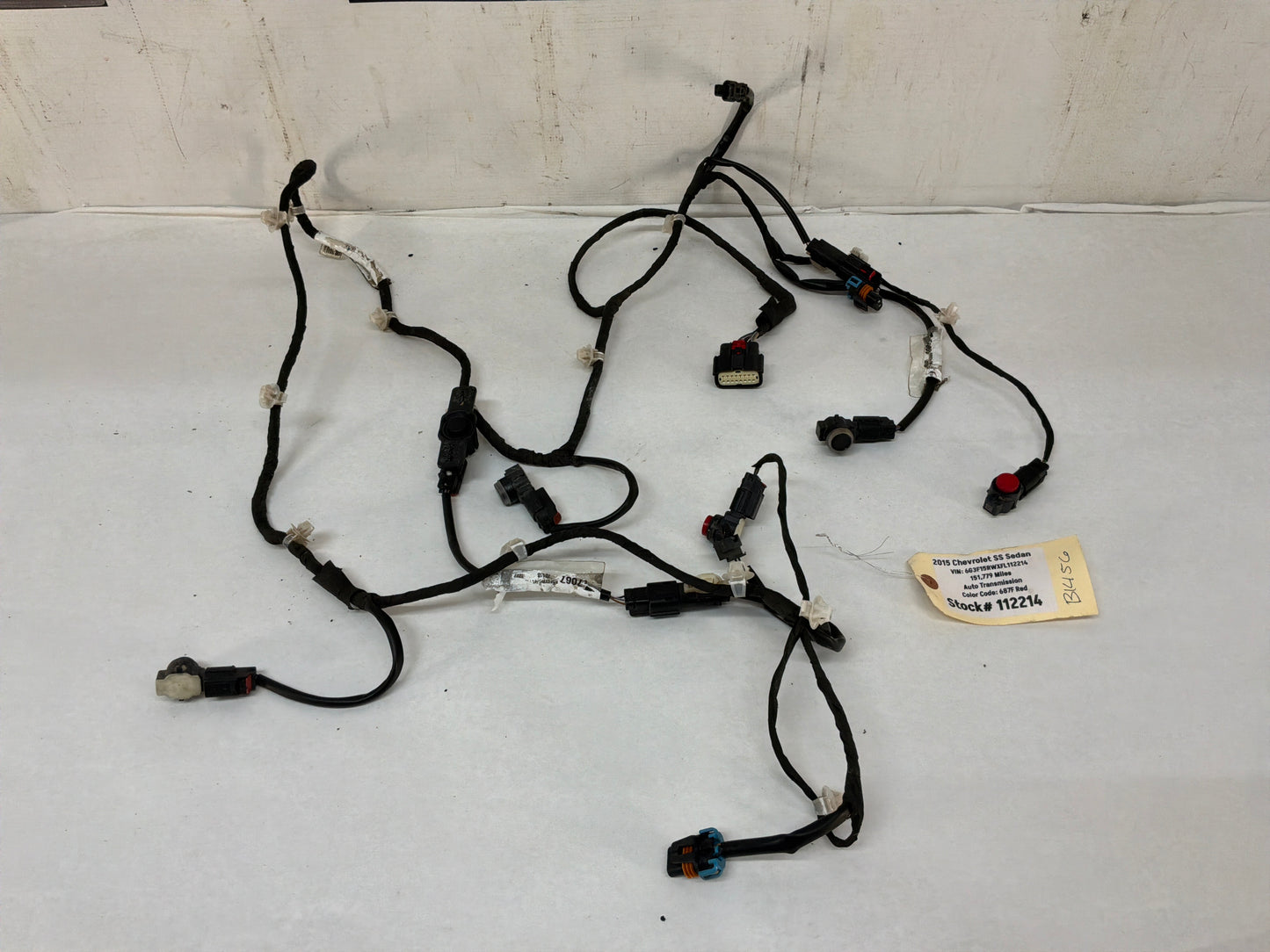 2015 Chevy SS Sedan Rear Bumper Wire Wiring Harness w/Parkin g Assist Alarm Sensor OEM