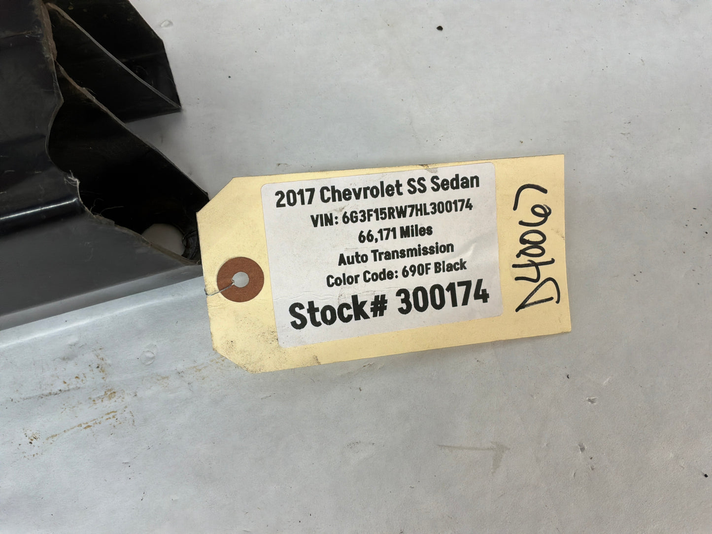 2017 Chevy SS Sedan Front Bumper Fascia Impact Bar OEM
