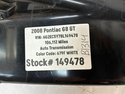 2008 Pontiac G8 GT RH Passenger Rear Door Trim Sill Scuff Kick Panel OEM