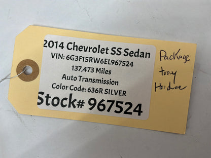 2014 Chevy SS Sedan Interior Package Tray Childs Car Seat Anchor Points OEM